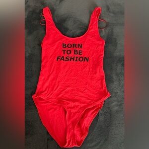 Zara red Born to be fashion leotard tank bodysuit - Smalll